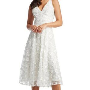 Dress The Population Midi White Dress Size Medium New with Tags Size Med